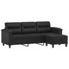 vidaXL Trivietė sofa su pakoja, juodos spalvos, 180cm, dirbtinė oda