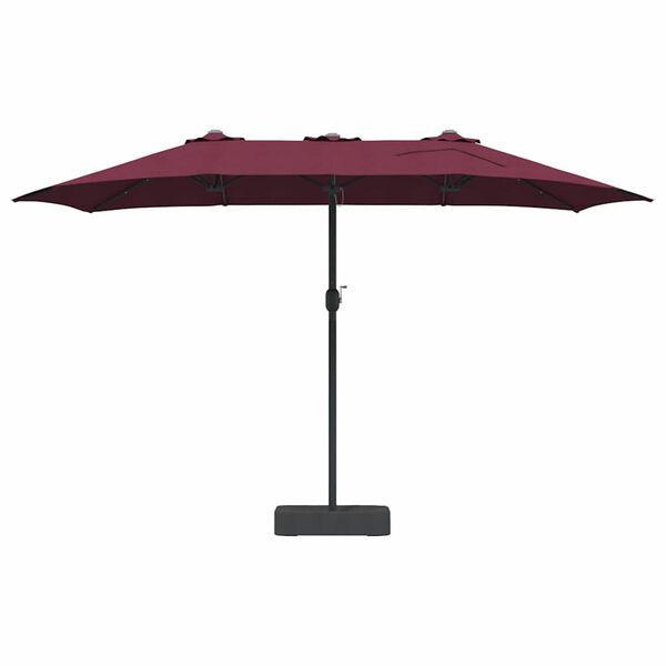 vidaXL Sodo skėtis Bordo raudona 385 x 209 x 244 cm audinys