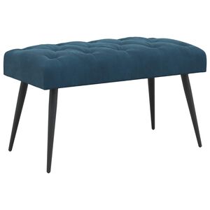 vidaXL Suoliukas su mygtukų įsiuvais Mėlyna 80 x 40 x 46 cm Aksomas