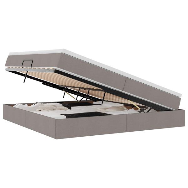 vidaXL Lova su daiktų laikymo vieta ir čiužiniu Taupe 200 x 200 cm