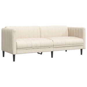 vidaXL Trivietė sofa, linas