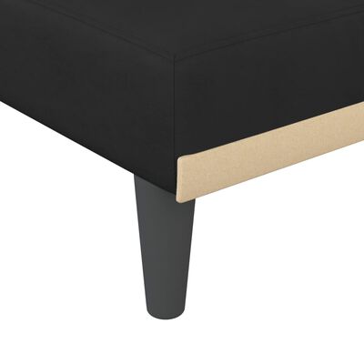 vidaXL L formos sofa-lova, juodos spalvos, 271x140x70cm, aksomas