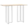 vidaXL Baro stalo kojos, T formos, 2 vnt., baltos, 50x35x(100-101) cm, plienas