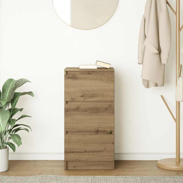 vidaXL Šoninė spintelė, artisano ąžuolo, 37,5x35x76 cm, mediena