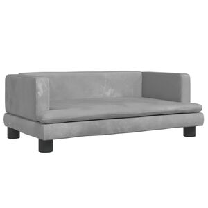 vidaXL Vaiki&scaron;ka sofa, &scaron;viesiai pilkos spalvos, 80x45x30cm, aksomas