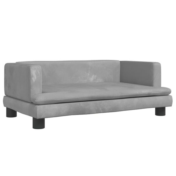 vidaXL Vaiki&scaron;ka sofa, &scaron;viesiai pilkos spalvos, 80x45x30cm, aksomas