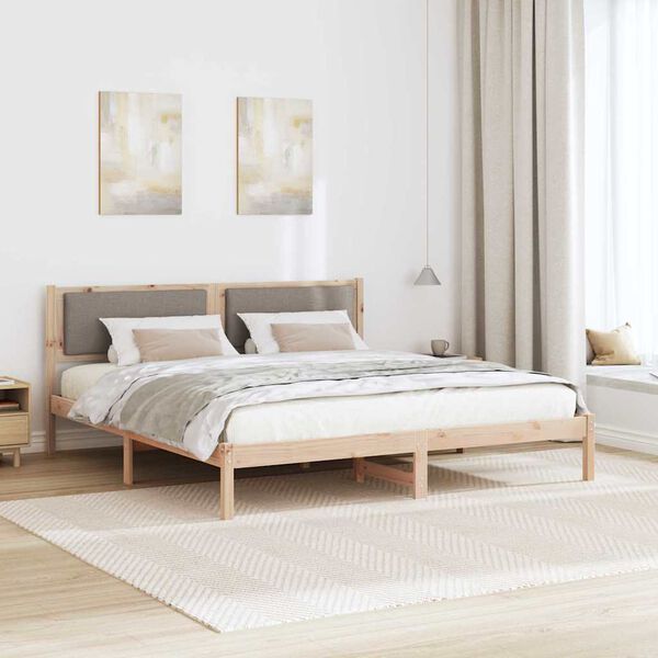 vidaXL Lovos rėmas Taupe 180 x 200 cm Kietos pu&scaron;ies mediena