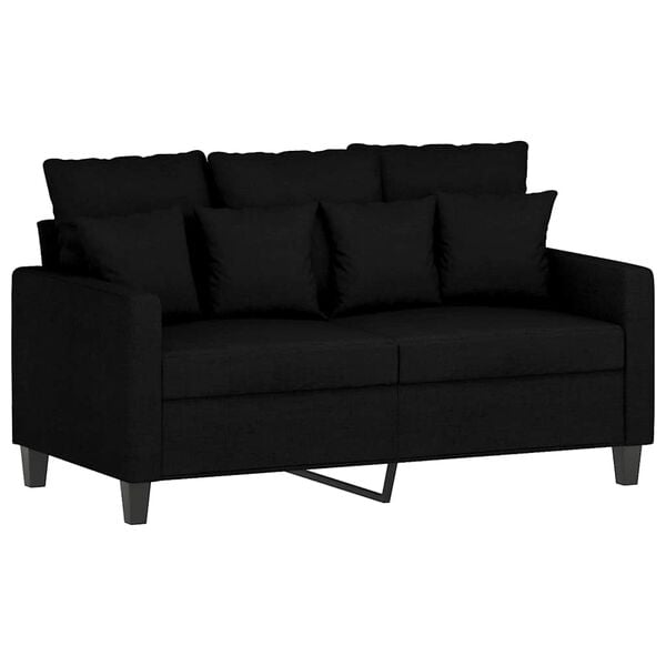 vidaXL Dvivietė sofa, juodos spalvos, 120cm, audinys
