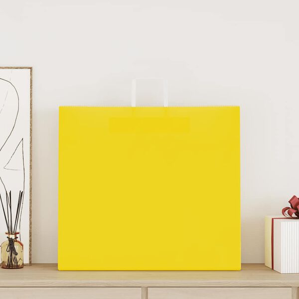 vidaXL Popieriniai mai&scaron;eliai 50vnt. su rankenomis, geltonos 54x15x49cm