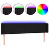 vidaXL Galvūgalis su LED, juodos spalvos, 183x16x78/88cm, audinys