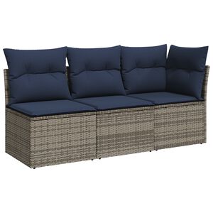 vidaXL Sodo sofa su pagalve Pilka 172 x 62 x 69 cm Poli ratanas
