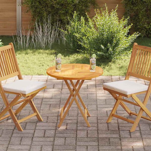 vidaXL Stalvir&scaron;is, 70cm, tikmedžio medienos masyvas, apskritas, 2,5cm