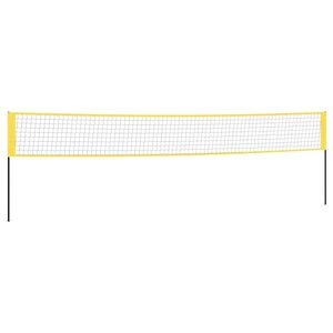 vidaXL Badmintono tinklas, geltonas ir juodas, 600x155cm, PE audinys