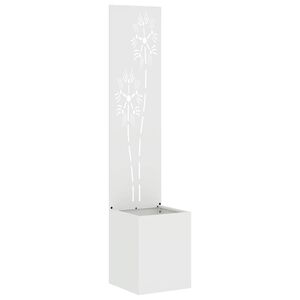 vidaXL Sodo privatumo ekranas Gėlių Balta 32 x 32 x 150 cm