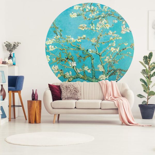 WallArt Tapetai Almond Blossom, 142,5cm, apskriti