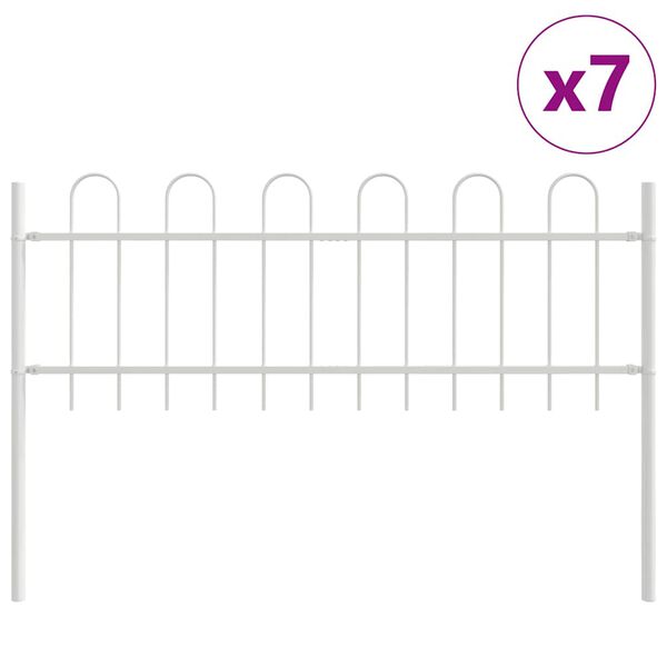 vidaXL Sodo tvora 7 pcs Balta 11,9 x 0,6 m Miltelinis plienas