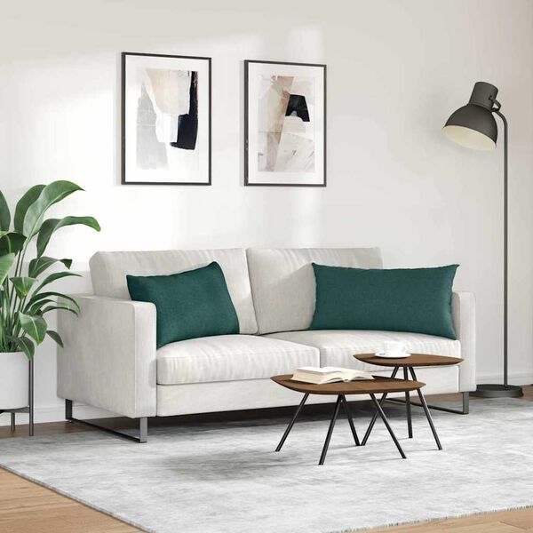 vidaXL Sofa Pagalvės 2 pcs Tamsiai žalia 80 x 40 cm audinys
