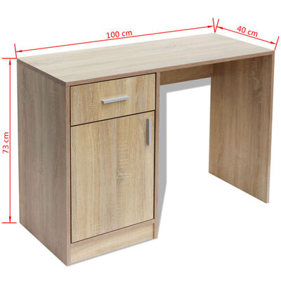 vidaXL Rašomasis stalas su stalčiumi ir spintele, ąžuolas, 100x40x73 cm