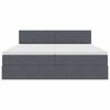 vidaXL Lova su galvūgalio Tamsiai pilka 200 x 200 cm Aksomas