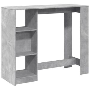 vidaXL Baro stalas su lentyna, betono, 124x46x103,5cm, mediena