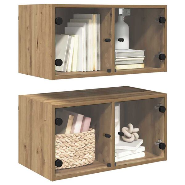 vidaXL Sieniniai baldai 2 pcs Amatininkų ąžuolas 68 x 37 x 35 cm