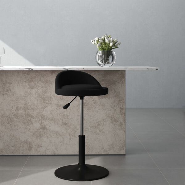 vidaXL Pasukama valgomojo kėdė, juodos spalvos, aksomas