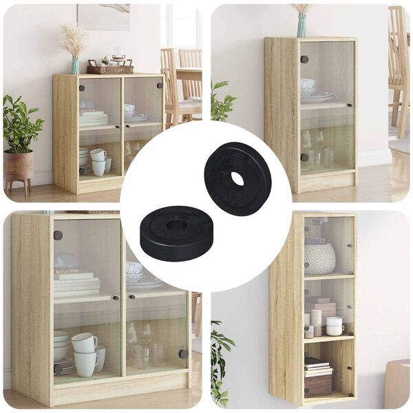 vidaXL tinkamas plok&scaron;čiai tarpinei 2 pcs Juoda &empty;15 x 3 mm