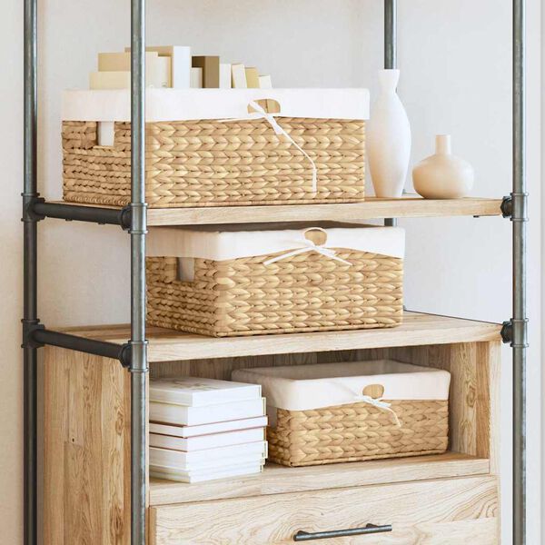 vidaXL Laikymo krep&scaron;iai 3 pcs Natūrali 40 x 30 x 18 cm