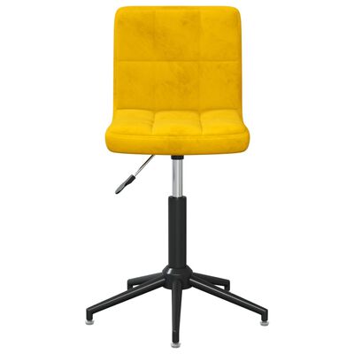 vidaXL Pasukama biuro kėdė, garstyčių geltonos, aksomas