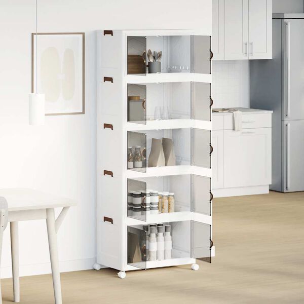 vidaXL Sukraunama daiktadėžė su ratukais, 75 L, 64x40x179 cm