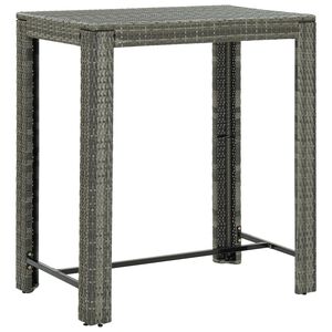 vidaXL Sodo baro staliukas, pilkas, 100x60,5x110,5cm, poliratanas