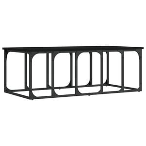 vidaXL Kavos staliukas, juodas, 100x50x35,5cm, apdirbta mediena
