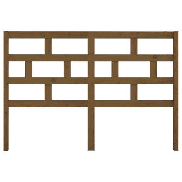 vidaXL Lovos galvūgalis, medaus rudas, 141x4x100cm, pu&scaron;ies masyvas