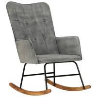vidaXL Supama kėdė, pilkos spalvos, drobė, vintažinio dizaino