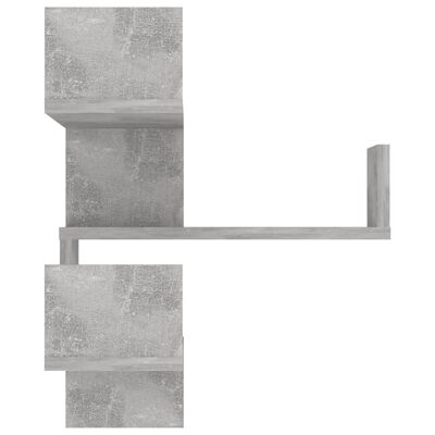 vidaXL Sieninė kampinė lentyna, betono pilka, 40x40x50cm, MDP