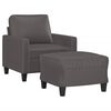 vidaXL Krėslas su pakoja, pilkos spalvos, 60cm, dirbtinė oda