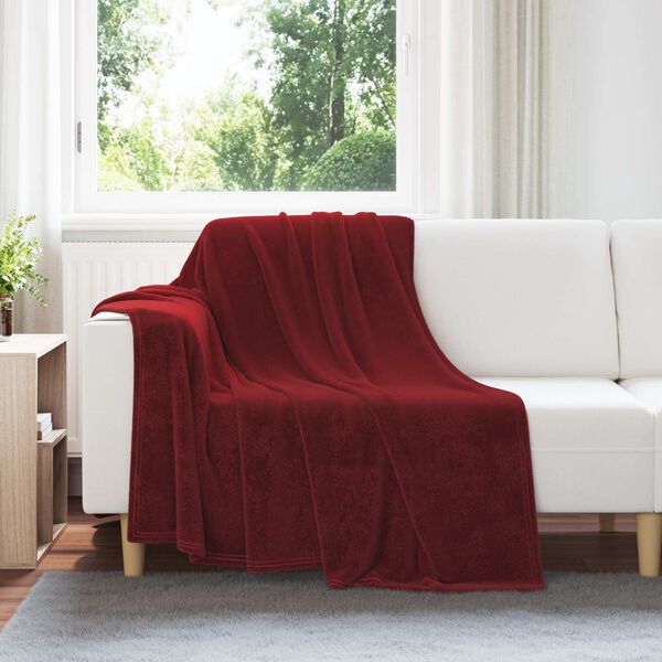 vidaXL Apklotas Bordo raudona 150 x 200 cm Flysas