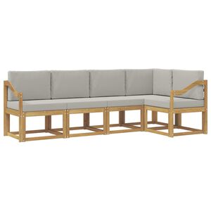 vidaXL Lauko sofos komplektas su pagalve 5 pcs Balta ir &scaron;viesiai pilka