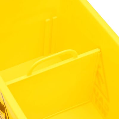 vidaXL Grindų plovimo kibiras su gręžtuvu/ratukais, geltonas, 20l, PP