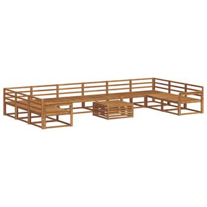 vidaXL Lauko sofos komplektas 11 pcs Natūrali Kietos akacijos mediena