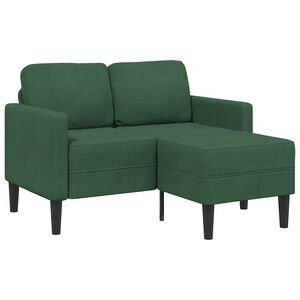 vidaXL dvivietė sofa su gultu L formos tamsiai žalia 125 cm linas
