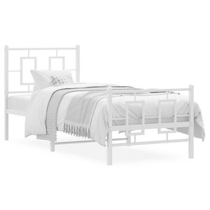 vidaXL Lovos rėmas su galvūgaliu/kojūgaliu, baltas, 75x190cm, metalas