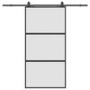 vidaXL Stumdomos durys su įrangos rinkiniu, juodas, 102,5x205 cm