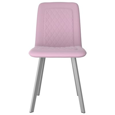vidaXL Valgomojo kėdės, 2 vnt., rožinės spalvos, aksomas