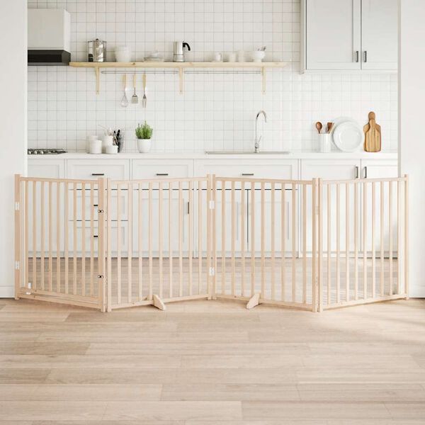 vidaXL &Scaron;uns varteliai su sulankstomomis durelėmis, 4 panelės, 320 cm, eglės masyvas