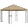 vidaXL Pavėsinė 3 x 3 m Smėlio Poliesteris ir plienas 190 gsm