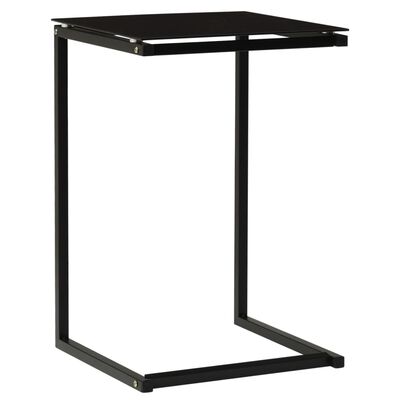 vidaXL Šoninis staliukas, juodas, 40x40x60cm, grūdintas stiklas