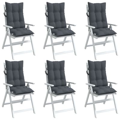 vidaXL Kėdės pagalvėlės, 6vnt., antracito spalvos, oksfordo audinys