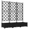 vidaXL Sodo vazonas 3 vnt. Juoda 120 x 40 x 125,5 cm PP