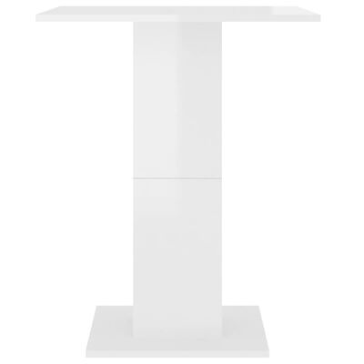 vidaXL Bistro staliukas, baltas, 60x60x75cm, apdirbta mediena, blizgus
